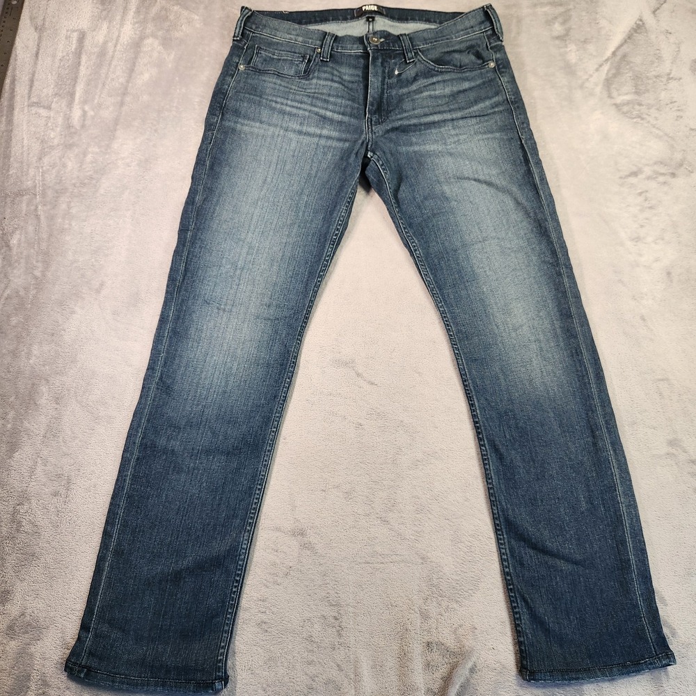 PAIGE Lennox Slim Straight Jeans Men's 31x27 Blue Stretch Denim Medium Wash 31